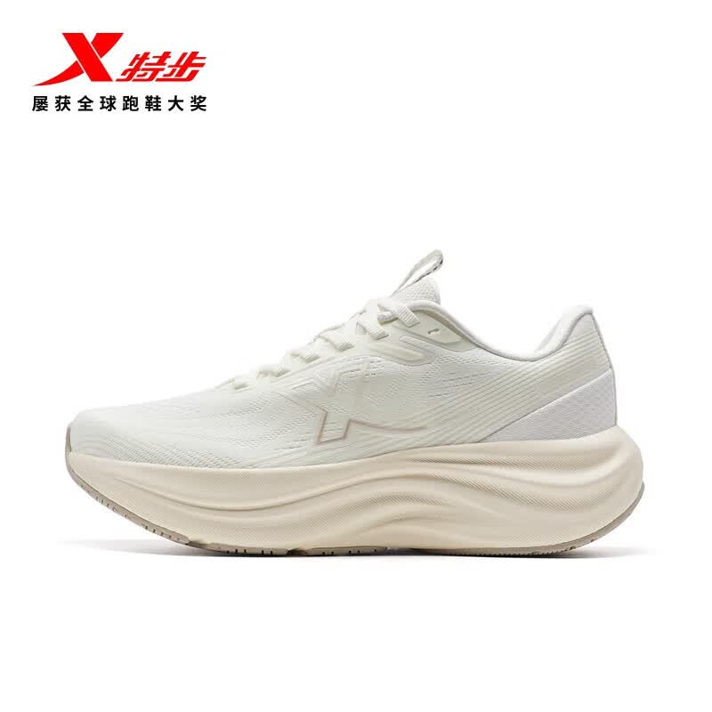 特步（XTEP）门店同款青云LITE跑鞋男女鞋2025夏季新款缓震舒适透气跑步运动鞋 帆白【女】 36