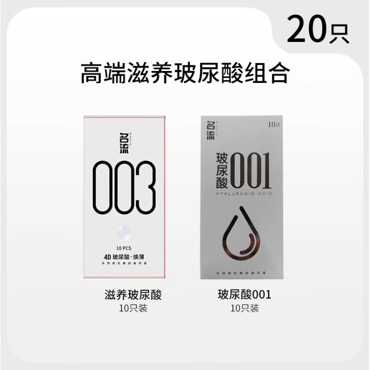 名流超薄玻尿酸避孕套003正品旗舰店男用防早泄持久延时情趣安全套001 超薄001【共20只】私密发货 名流旗舰店正品保证