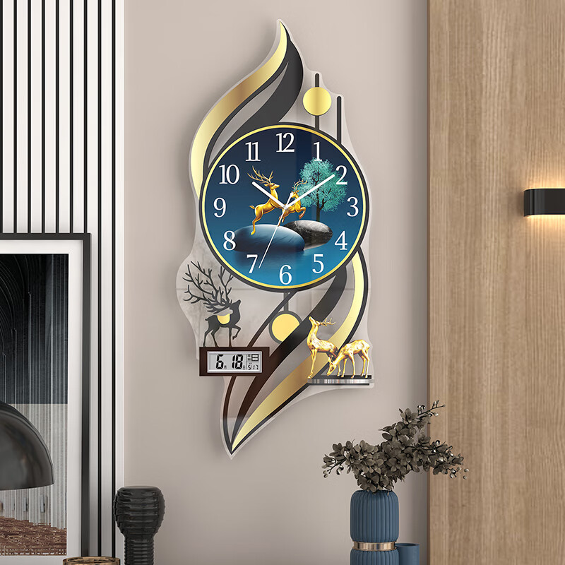 Canovoe鐘表掛鐘客廳北歐輕奢家用時尚掛表現代創(chuàng)意簡約裝飾掛墻個性時鐘 加大號日歷款[45*99CM]