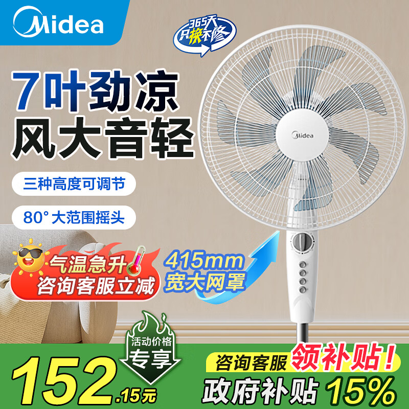 ���ģ�Midea������� ��Ҷ����������ȼ���16������ȿ��������ͷ�ѭ��ͨ�� ������ɵ�����ʽ���ҡͷ���� ���Ҳ�����������Ʒ����Ҷ����������