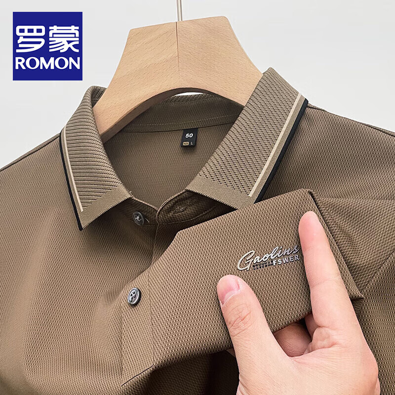 ���ڲ��������ɣ�ROMON����Ʒ���ļ��¿����Polo����������۶���t����������ɫ�ְ�װ ����ɫ XL 180