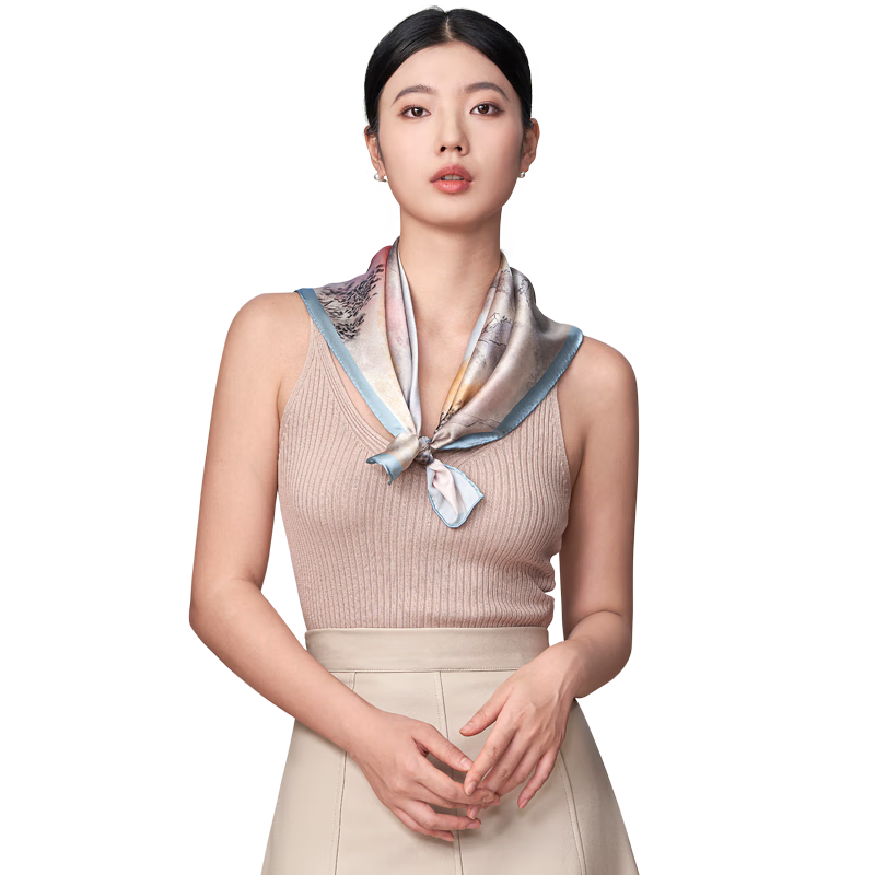 繡娘絲綢100%桑蠶絲真絲絲巾禮盒女士方巾送長(cháng)輩媽媽母親生日禮物