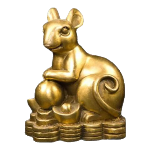 忠獅銅十二生肖擺件純銅鼠?；⑼谬埳唏R羊猴雞狗豬屬相家居工藝品裝飾 十二生肖【小號(hào)子鼠】
