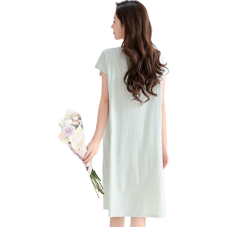 百亿补贴:芬腾睡裙女2025年夏季新款棉蕾丝方领提花短袖家居服睡衣 185.6元拍4件(合46.4元/件)