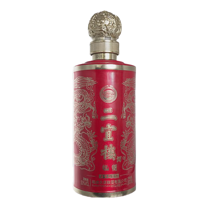 二宜樓【酒廠直營】福建白酒龍醬紅53度醬香型純糧食酒 53度 龍醬紅 6瓶裝