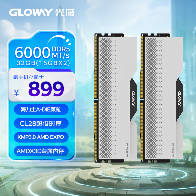 光威（Gloway）32GB(16GBx2)套装 DDR5 6000 台式机内存条 龙武系列 海力士A-die颗粒 CL28 Deepseek硬件