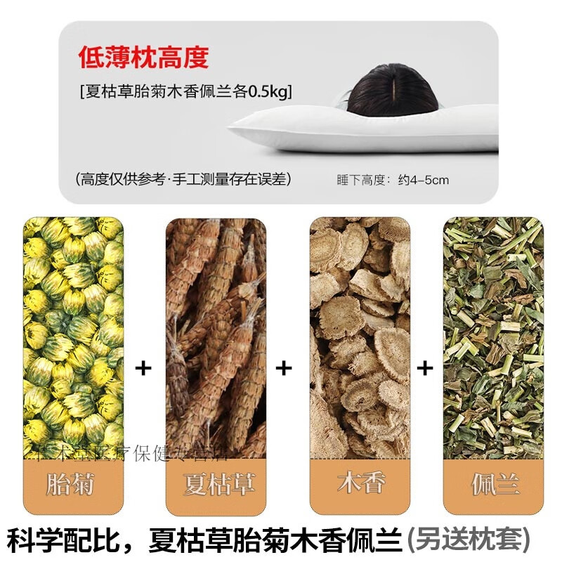 北京同仁堂原料夏枯草菊花木香佩蘭茶正品官方店枕頭茶包胎菊泡水喝的功效 [枕頭套餐一]夏枯草+胎菊+木香+佩蘭各500g
