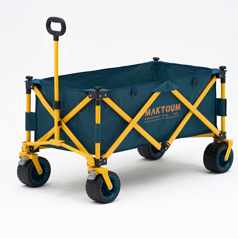 馬科途（Maktoum）【新品】】露營車野營車營地推車聚攏露營手推車地攤小推車 馬科途綠色大號越野M001兩剎車