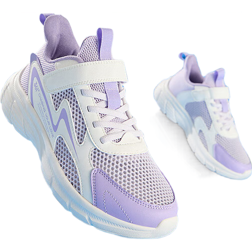 361°童鞋 兒童跑鞋25夏男女童透氣緩震輕盈軟彈校園運動鞋 紫35