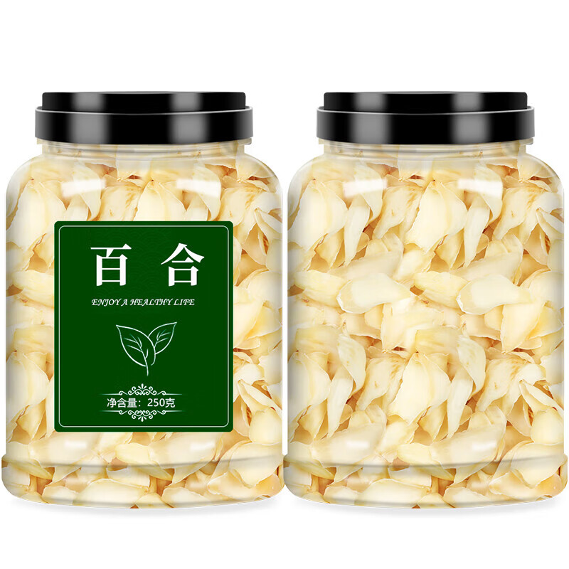 龍牙百合干新鮮食用干貨無硫白合片蓮子 【大罐】【2罐】百合干(250g*2)