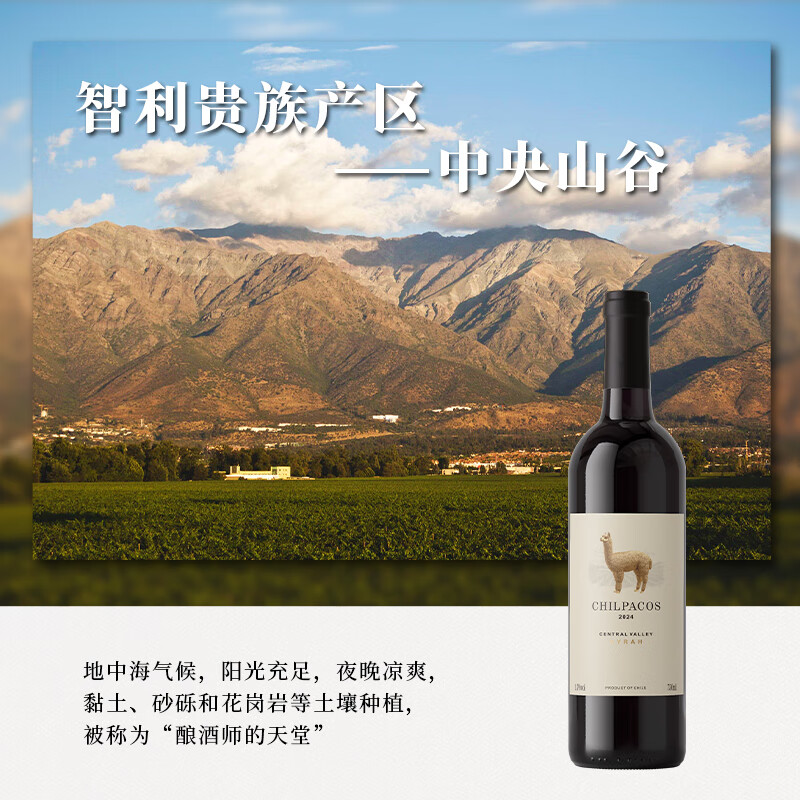 智驼【国际双金奖 智利原瓶进口】红酒干红葡萄酒赤霞珠甜美酒送礼 750ml*2瓶【智利原瓶 甜美半干】