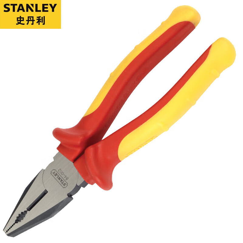 史丹利(STANLEY)FatMax绝缘耐高压电工钳VDE1000V家用斜口钳老虎钳剪钳网线钳工具 钢线钳 8寸 84-002-23