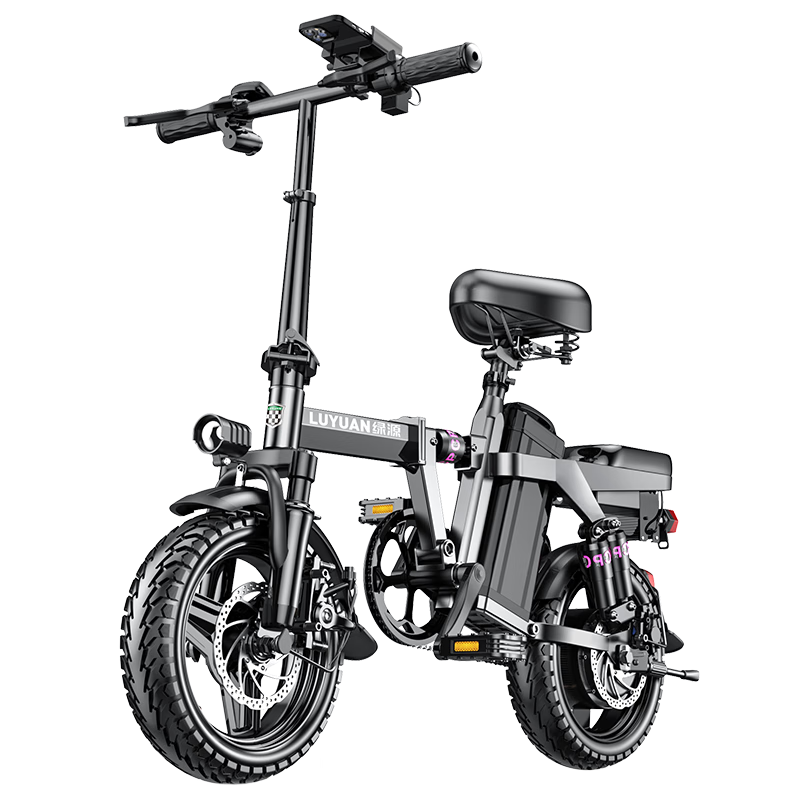 綠源【向往的生活推薦品牌】電動自行車新國標(biāo)代駕折疊電動車超長續(xù)航鋁合金鋰電池助力電瓶車 航空高級版灰色-30A-純電90公里