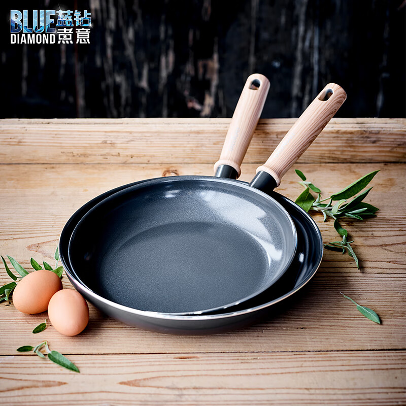 BLUE DIAMOND蓝钻煮意 不粘锅平底锅家用陶瓷早餐锅煎饼烙饼煎牛排煎鸡蛋煎锅 平底煎锅 30cm