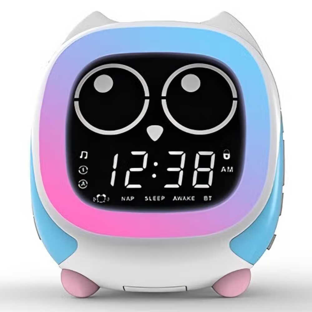 ITOMA儿童床头陪伴睡眠摇篮曲蓝牙音乐播放器白噪音睡眠声音唤醒时钟猫头鹰 白色