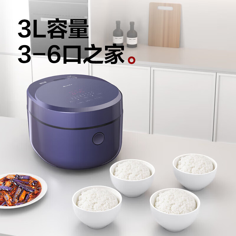 格力(GREE)原生铸铁电饭煲家用4升无涂层内胆电饭锅IH多功能微压力柴火饭蒸煮饭锅 316L不锈钢0涂层内胆 3L