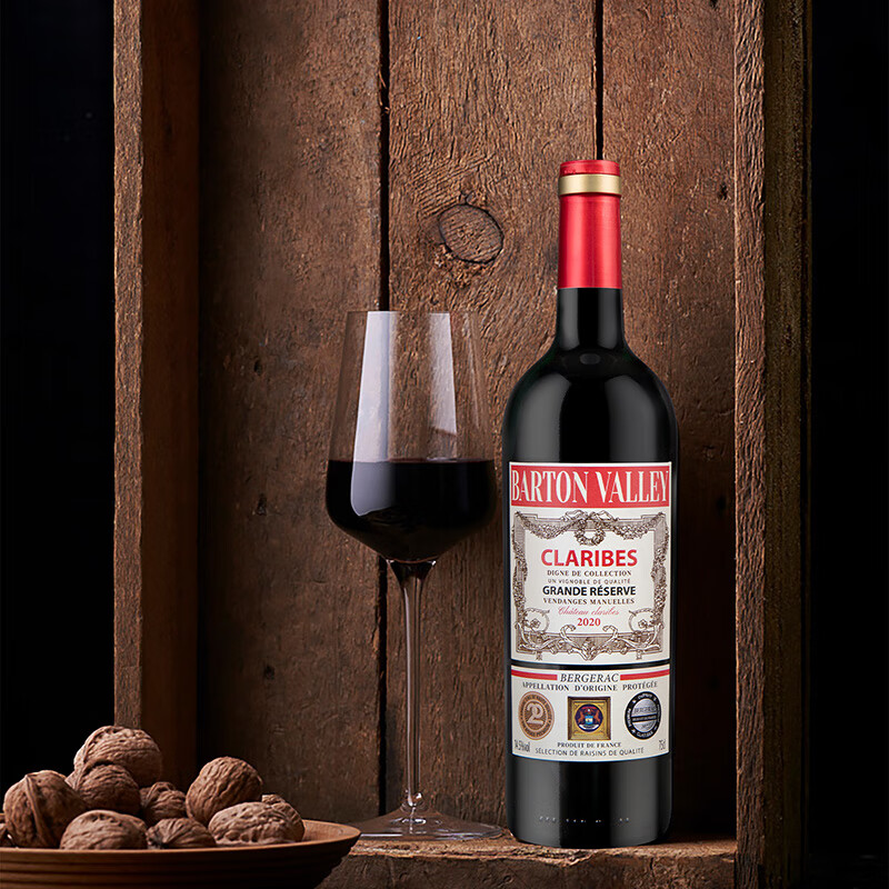 巴顿谷法国罗纳河谷产区AOP干红葡萄酒原瓶进口15度老藤酿造整箱畅饮