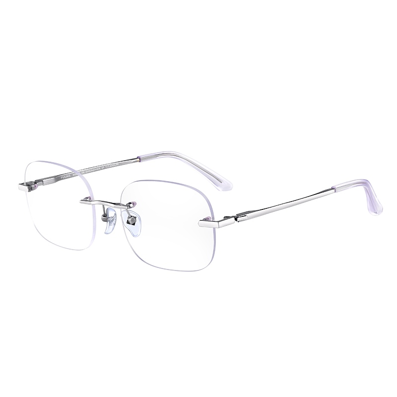 普萊斯（pulais）無框近視眼鏡女可配度數(shù)超輕純鈦顯臉小純欲眼鏡框11076