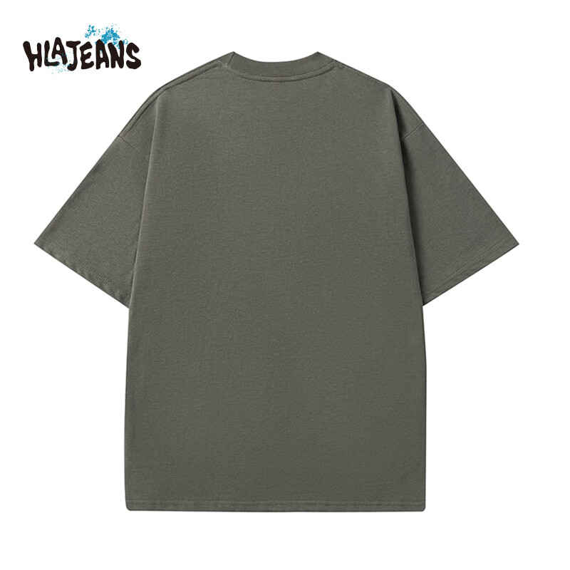 黑鲸2025新款潮流短袖t恤男夏季半袖情侣上衣宽松潮牌五分袖女纯棉