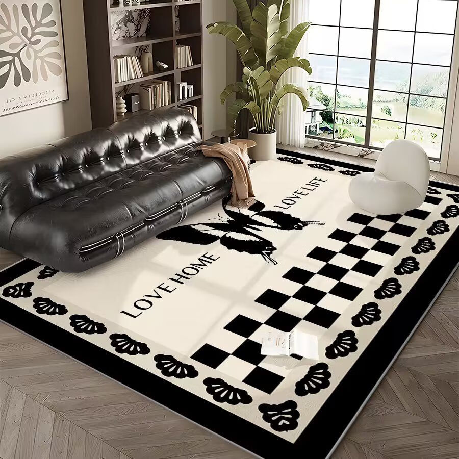 KAYE地毯客厅北欧简约满铺免洗地垫轻奢卧室床边毯大面积家用茶几毯子 SJR-艾米丽-12 60x160cm