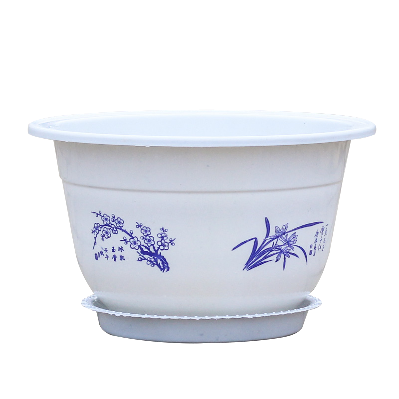 雅亭鑫腾环保优质简约塑料花盆圆形大号特大加厚花盆园艺阳台托盘花盘