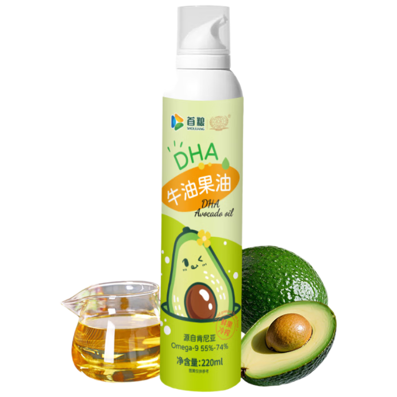 首粮DHA牛油果油220ml轻食凉拌沙拉食用油儿童辅食油