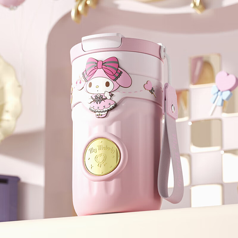 盟石儿童保温杯316不锈钢大容量水杯女生男生水壶学生上学专用杯子 美乐蒂-500ml【316不锈钢内胆】