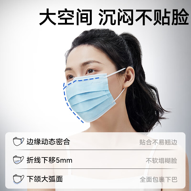 振德(ZHENDE)医用外科口罩成人一次性三层防护透气薄款防尘防细菌10只独立装 外科灭菌200只【20只袋*10】