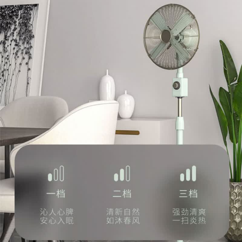SUNKO山姆同款SUNKO8寸台式全金属文艺小清新节能台扇桌面办公复古风扇 12寸【落地扇】烟雨绿