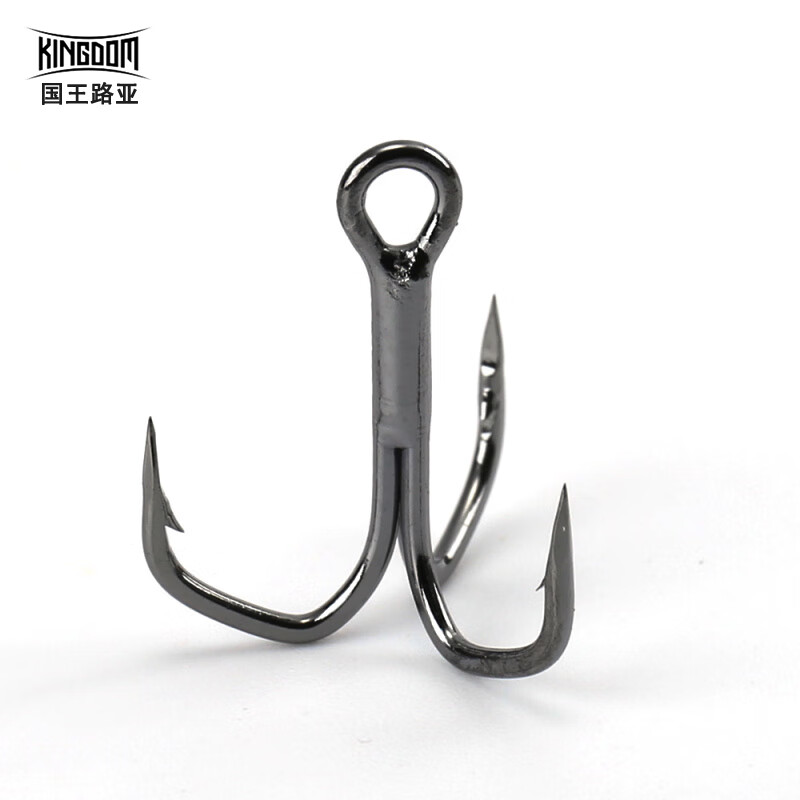 國王路亞餌鉤配件野蠻人三本鉤帶倒刺魚鉤8號10小號假餌錨鉤 5件裝 10號