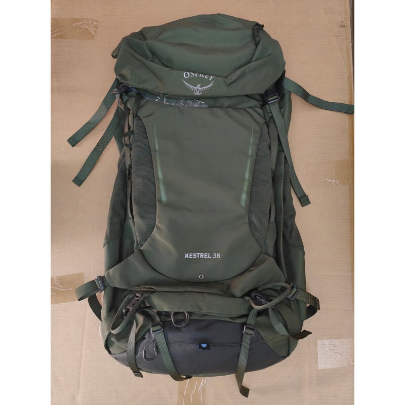 OSPREY24年户外新款五代38升小鹰双肩包徒步露营男女款登山包背包大容量 灰绿色38L