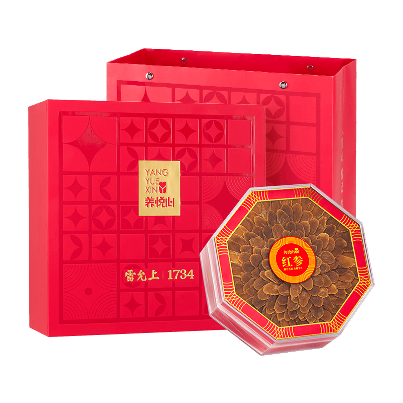 雷允上養(yǎng)悅心正宗紅參片人參片送長(zhǎng)輩禮盒裝100g(1.6~1.8cm) 七夕節(jié)禮物
