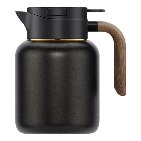 尚明家用燜茶壺燜泡壺保溫泡茶壺悶壺大容量養(yǎng)生壺覆鈦內(nèi)膽白茶燜茶具 黑金色
