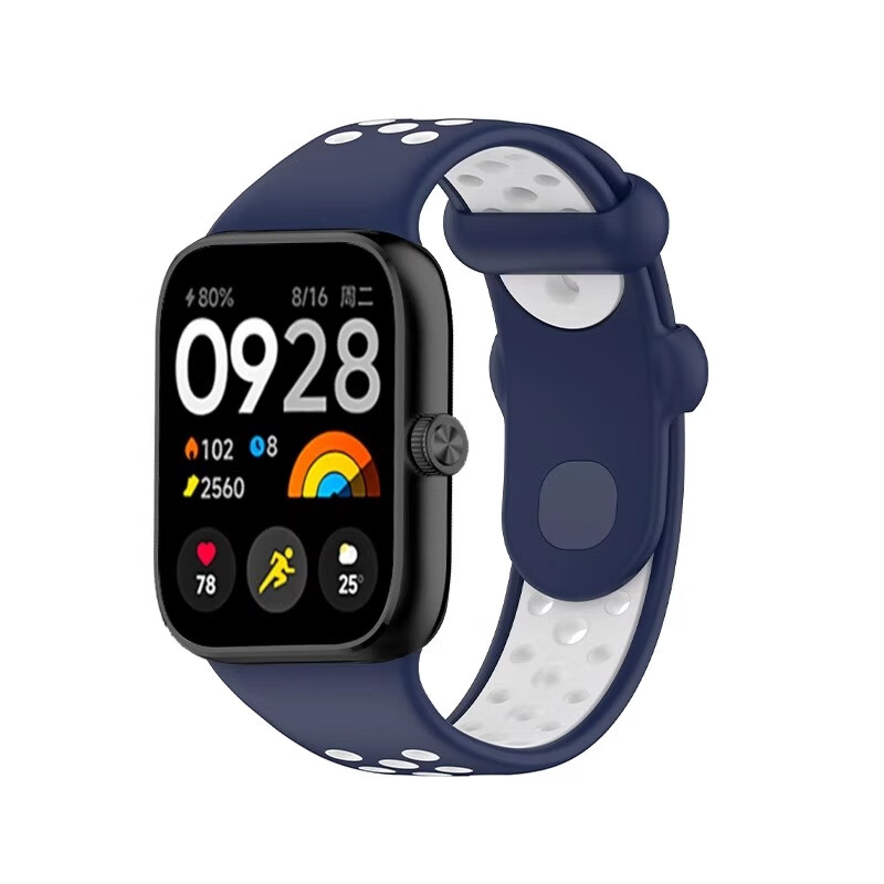 优伦诗适用红米watch5/4表带小米Redmi手表4代软硅胶双色腕带redmi watch5智能运动手表拼色男女表链配件 午夜蓝白【软胶双色表带】 适用红米watch5/4手表