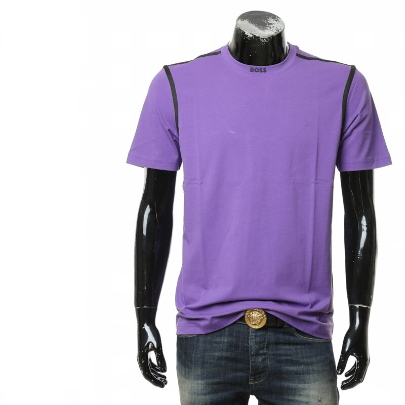 绿标 男士时尚休闲圆领短袖t恤 紫色 503 s