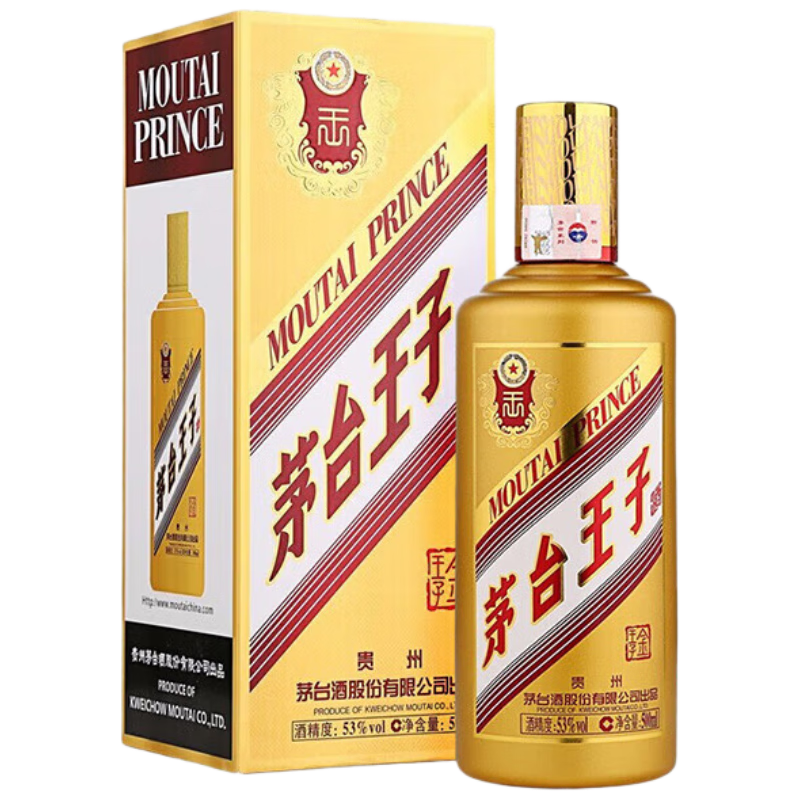 plus：茅台（MOUTAI）王子酒 金王子 酱香型白酒 53度 500ml 单瓶装