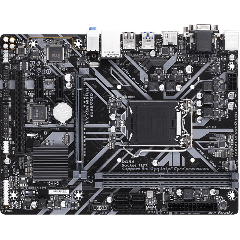 技嘉（GIGABYTE）H310M HD2 2.0“吃鸡”主板(Intel H310/LGA 1151)