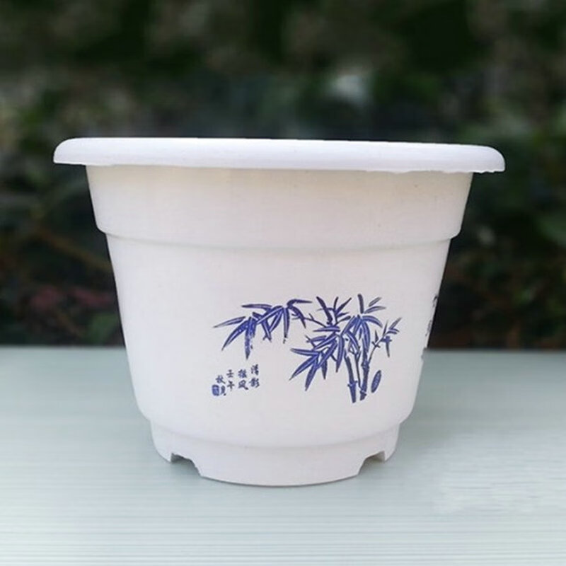 圆形塑料花盆塑料花盆 大花盆 吊兰花盆大号 白色梅兰