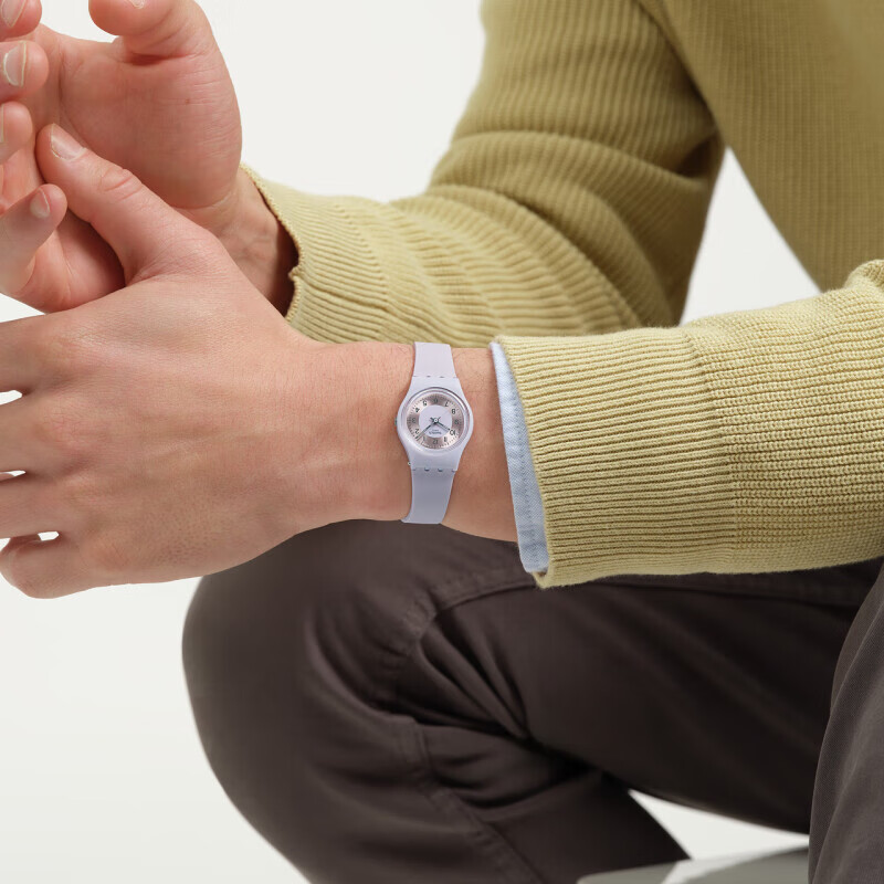 斯沃琪（Swatch）瑞士手表 lady系列 男女女神节礼物 石英表 淡紫流光 LV121