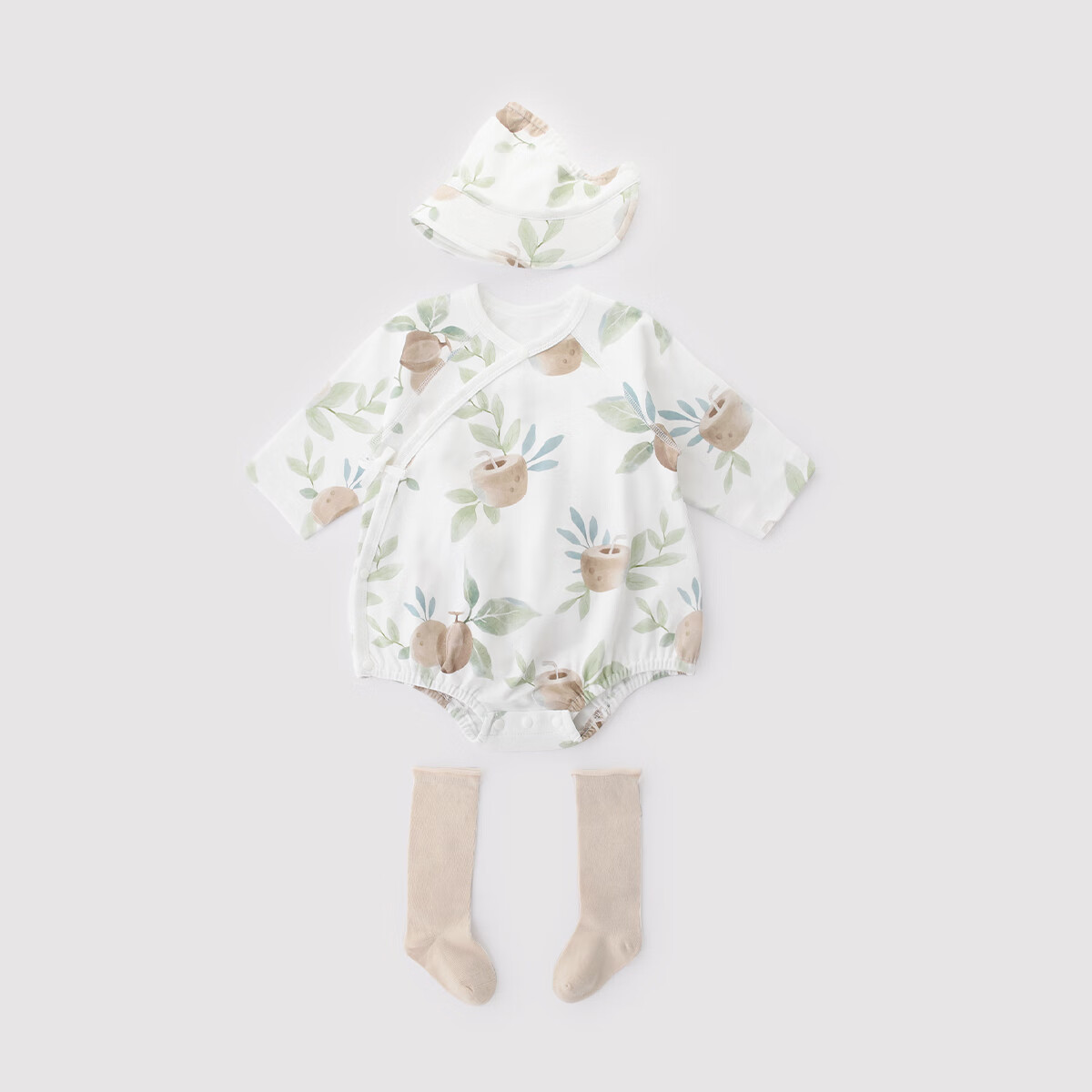 巴厘小猪【3件装】宝宝包屁衣春秋纯棉春款男女宝ins风四季连体哈衣 星椰半岛 【送胎帽+袜子】 66cm