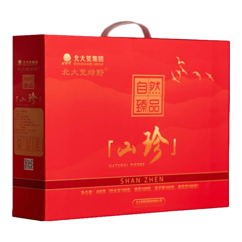 北大荒綠野山珍菌菇400g(黃花菜秋木耳滑子蘑香菇)送禮長輩母親節禮盒