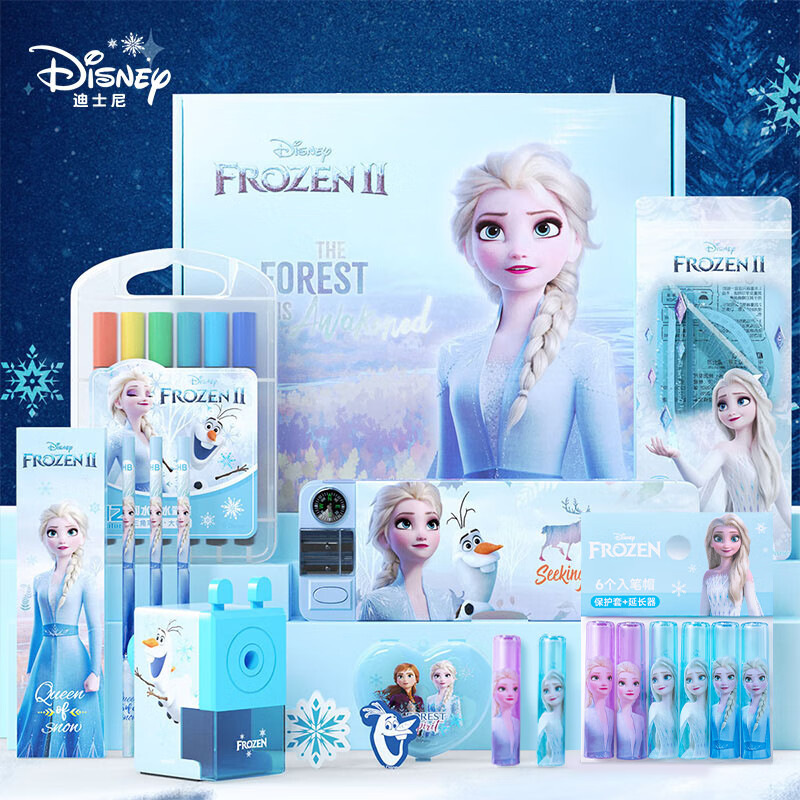 迪士尼(Disney)文具套装 艾莎公主文具绘画文具礼盒 开学礼物小学生学习 艾莎公主文具套装