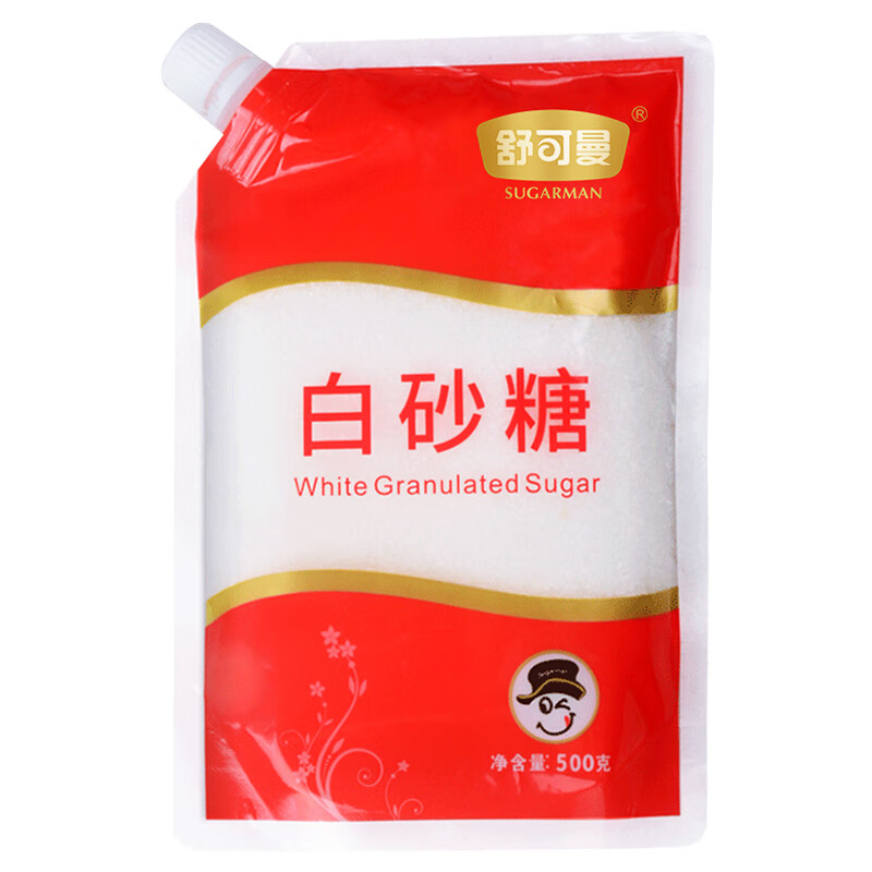 舒可曼白砂糖500g【拧盖设计】食糖白糖调料调味咖啡伴侣冲饮用糖