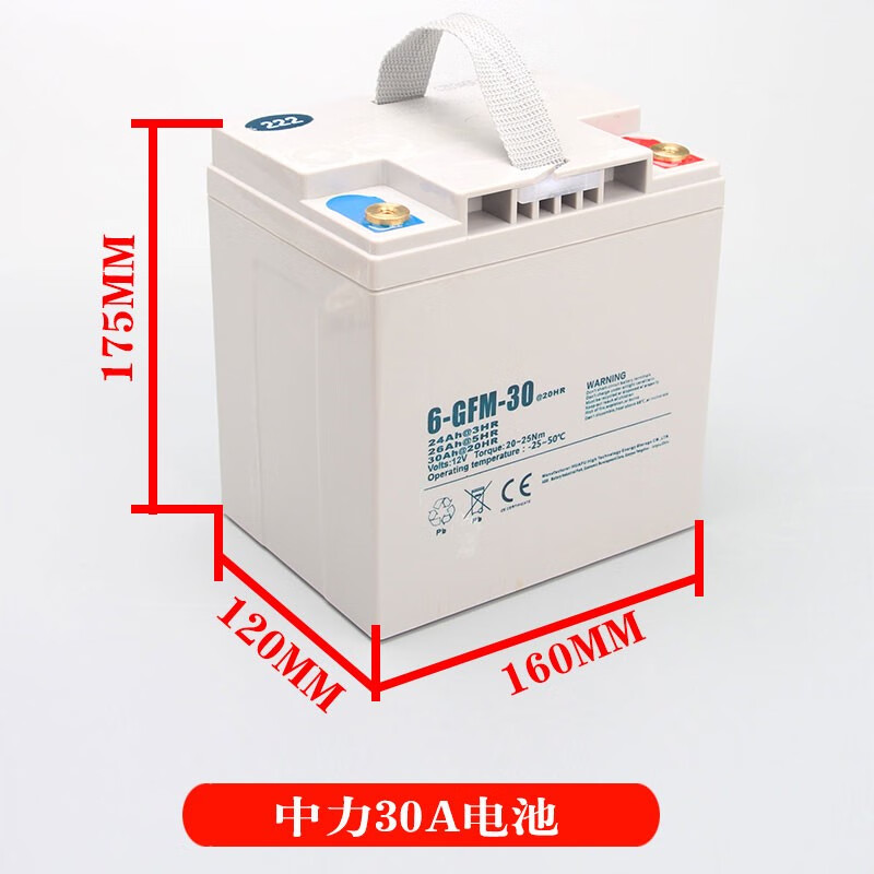 中力电动叉车电池小金刚叉车蓄电池电动地牛搬运车堆高车电瓶 中力30A电池 证书保证