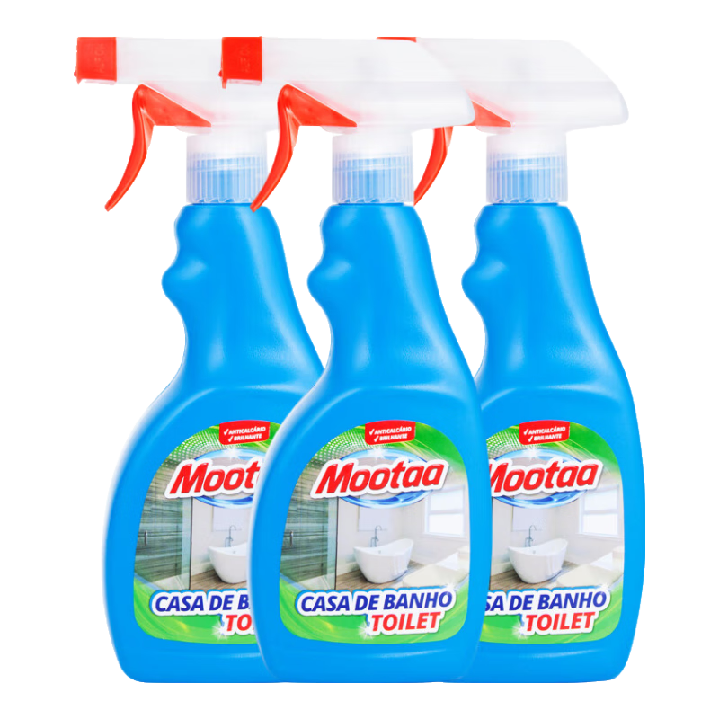 膜太（Mootaa）水垢清潔劑浴室浴缸瓷磚不銹鋼強力水漬除垢玻璃 膜太水垢清潔劑*3瓶+手套+海綿擦