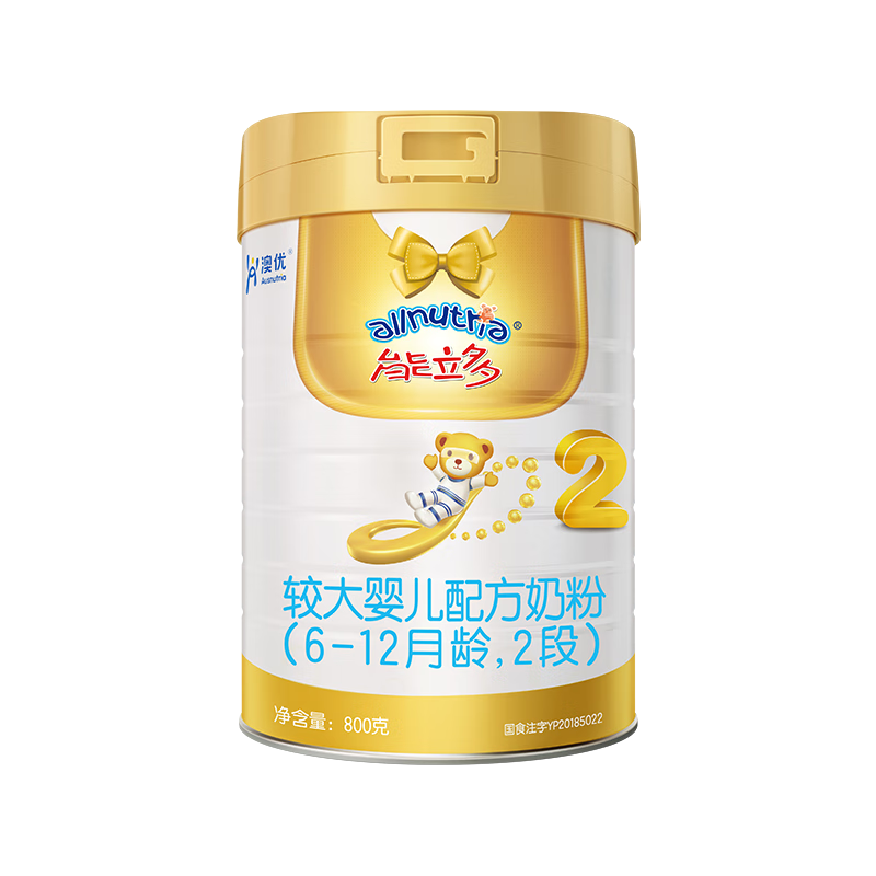 澳優(yōu)（Ausnutria）能立多【會員買5罐送1罐800g】幼兒奶粉2段(6-12個月)800g