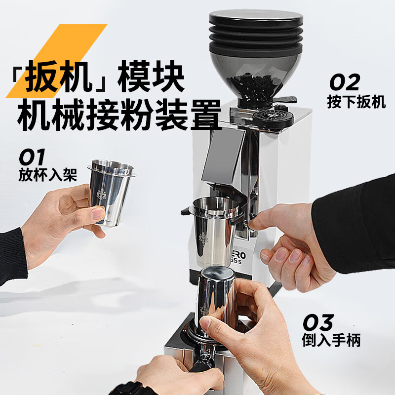 EUREKA意式磨豆机 ZERO 55S 尤里卡MMG电控直出平刀咖啡粉研磨机电动咖啡豆粉碎机MIGNON桌面家用 ZERO55s-白色