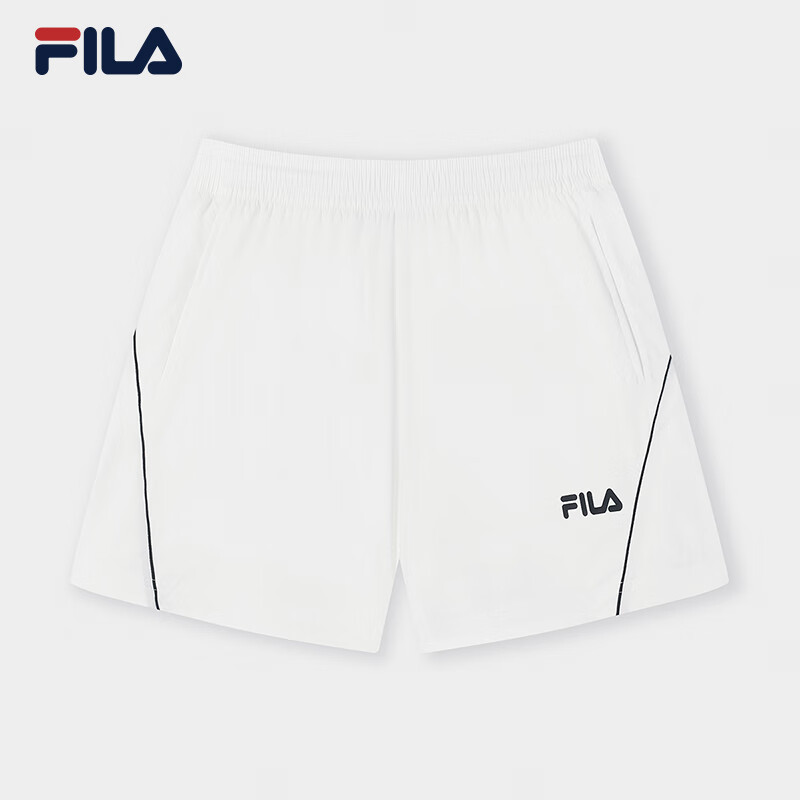 FILA 斐樂官方女士梭織短褲2025夏季新款時尚休閑寬松防曬三分褲 云菇白-WT L 170/70A/L