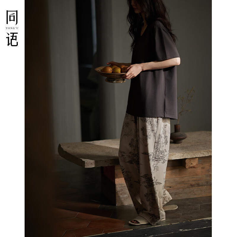 同语（TONGYU）同语25年睡衣女款夏季莫代尔棉家居服短袖睡衣凉感套装可外穿夏天 女士-M5314 M (160) (身高155-163cm) 京东折扣/优惠券