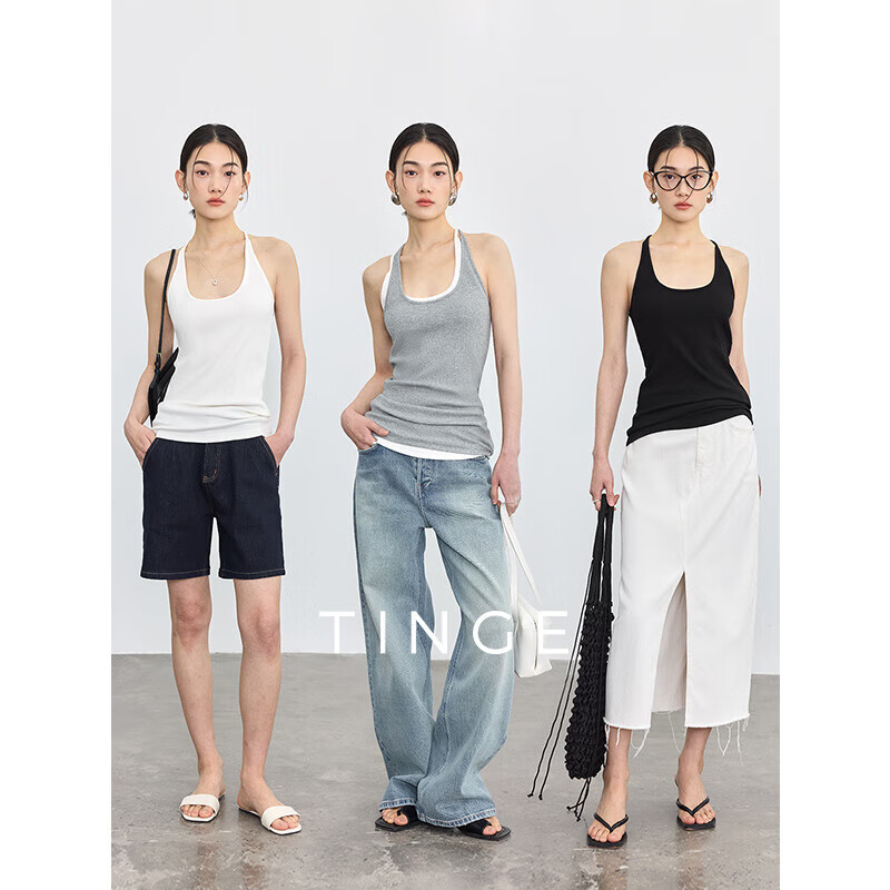 TINGE貼己美背運動吊帶背心女2025新款打底百搭女士掛脖外穿上衣